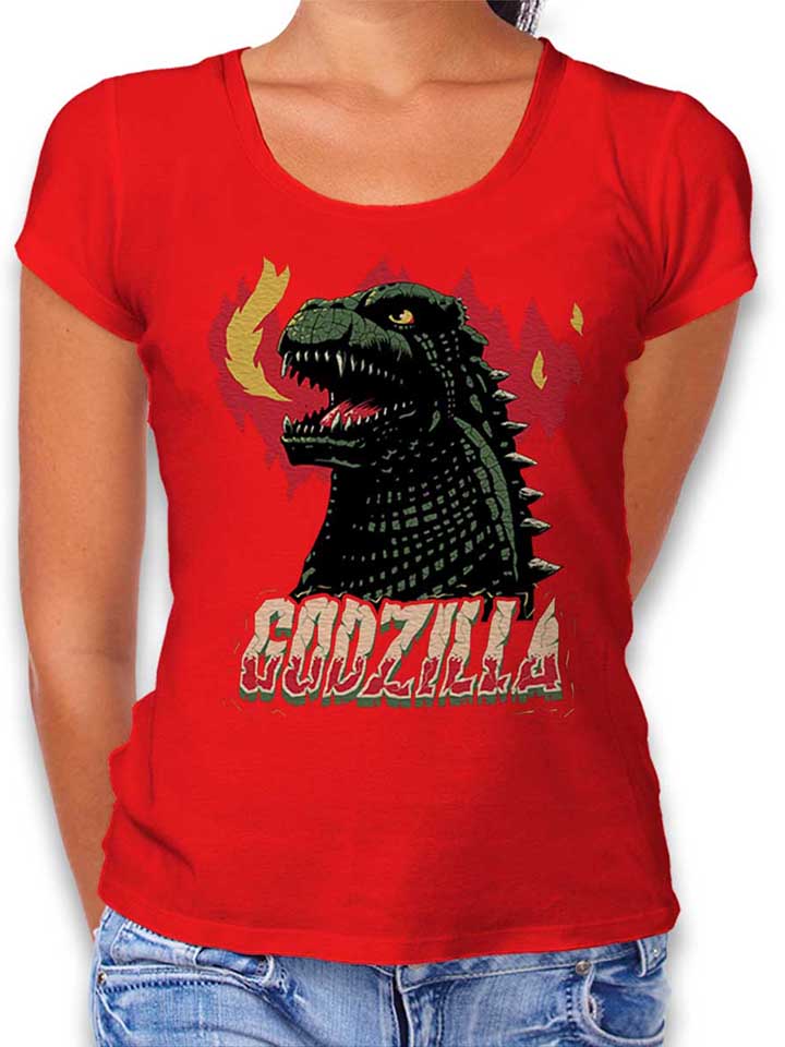 Godzilla Womens T-Shirt red XL