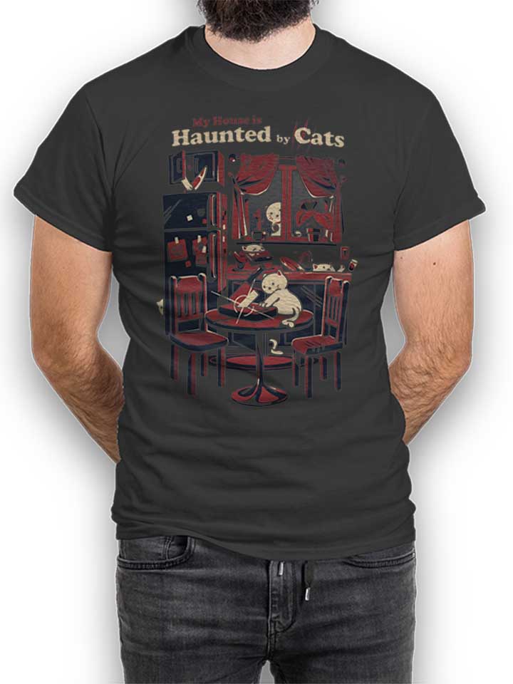 Haunted By Cats Camiseta gris-oscuro L