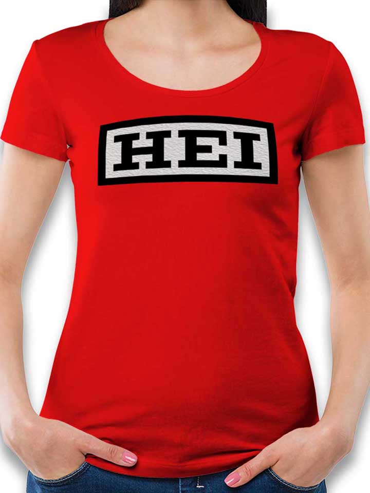 Hei Logo Schwarz T-Shirt Femme rouge L