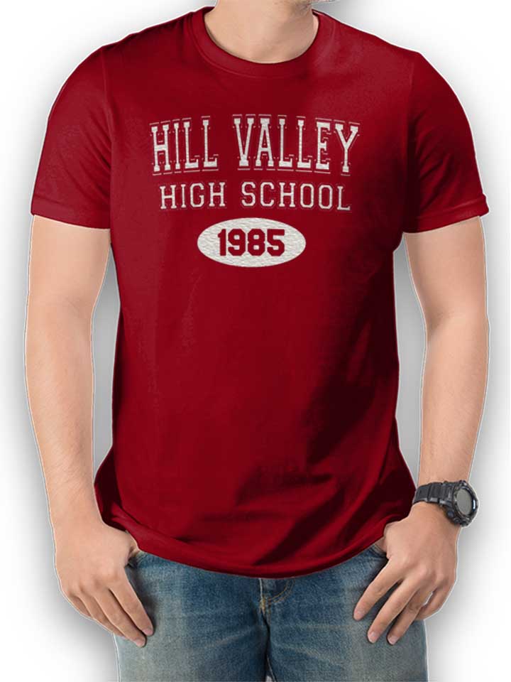 hill-valley-high-school-1985-t-shirt bordeaux 1