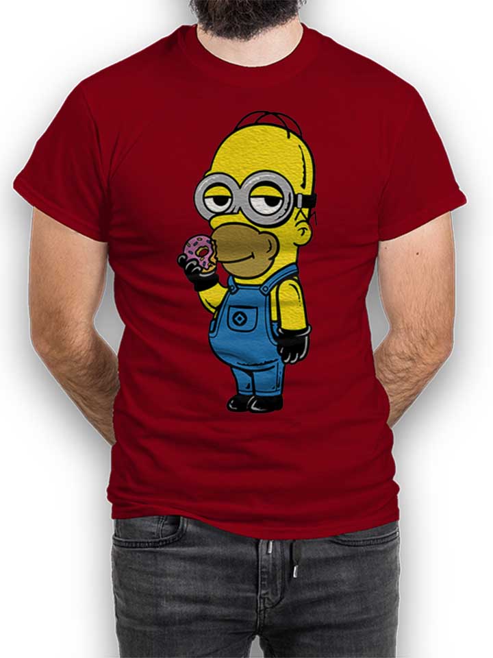 Homer Minion Camiseta burdeos L