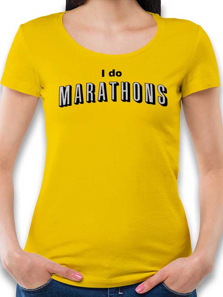 I Do Marathons Womens T-Shirt yellow L