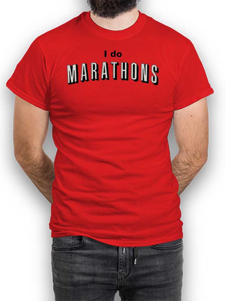 I Do Marathons T-Shirt rosso L