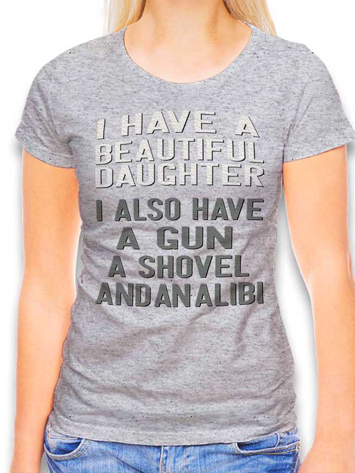 I Have A Beautiful Daughter Camiseta Mujer gris-jaspeado L