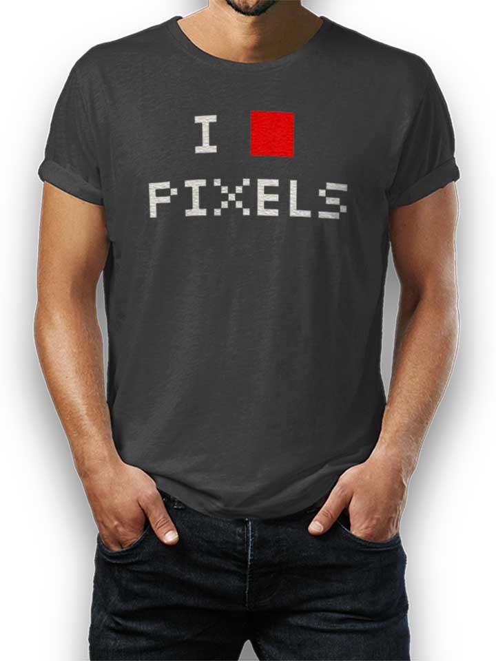 I Love Pixels Camiseta gris-oscuro L