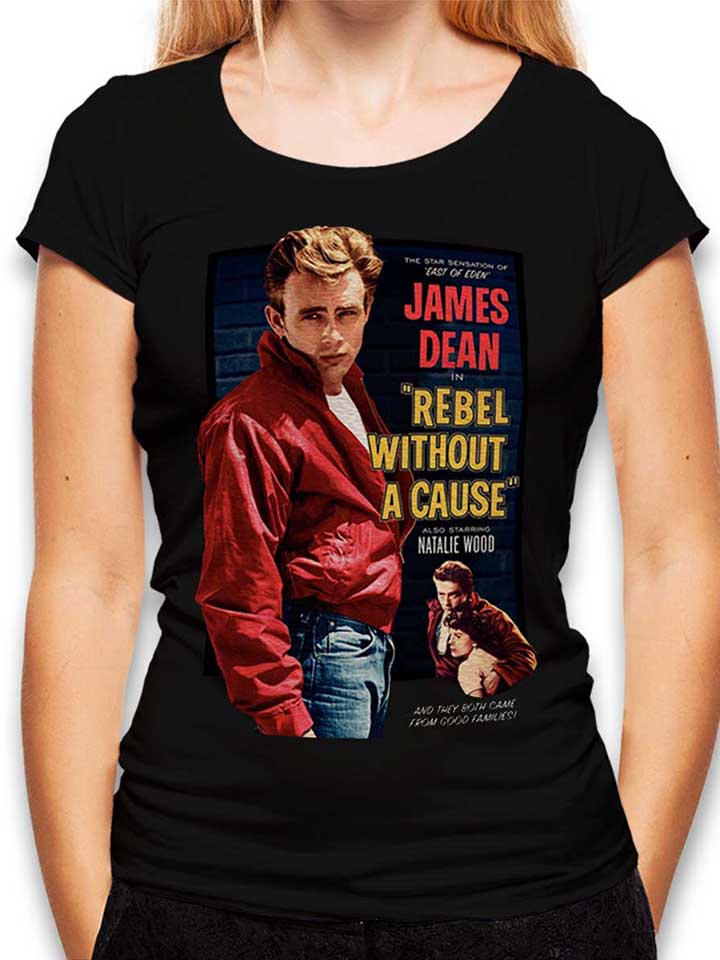 James Dean Rebel Without A Cause T-Shirt Femme noir L