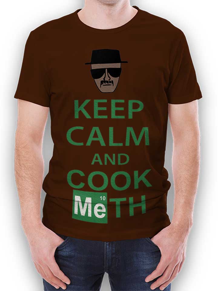 Keep Calm And Cook Meth T-Shirt marron L