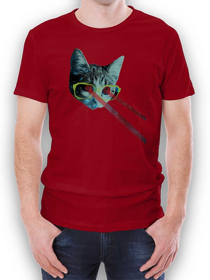 Laser Cat T-Shirt maroon L