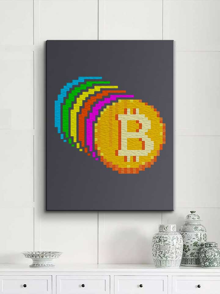 8-bit-bitcoin-rainbow-leinwand dunkelgrau 2