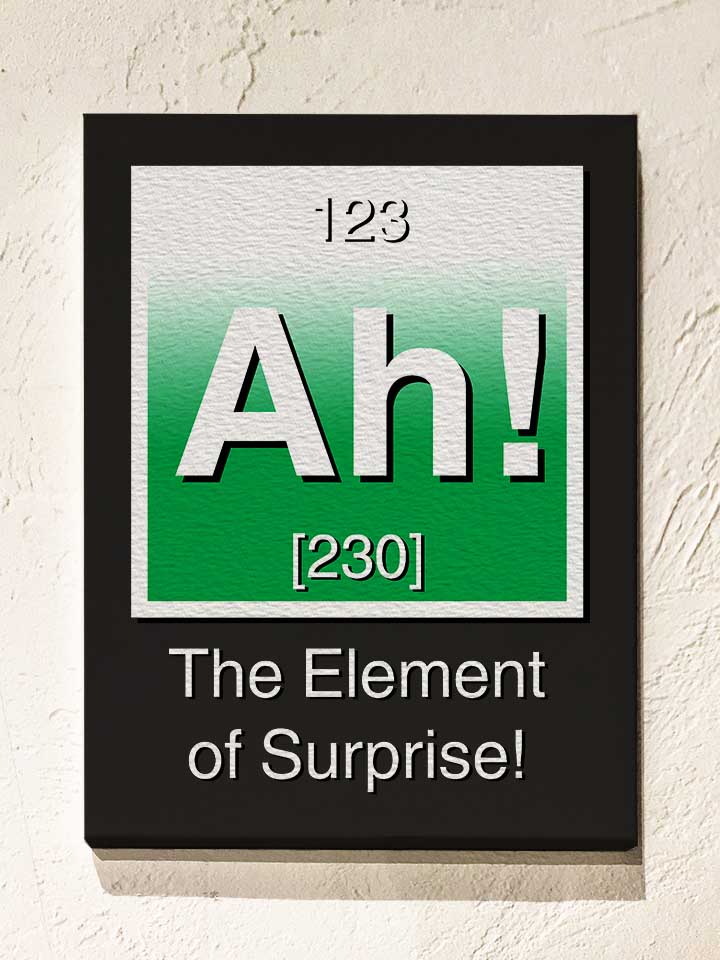 Ah The Element Of Surprise Leinwand schwarz 30x40 cm