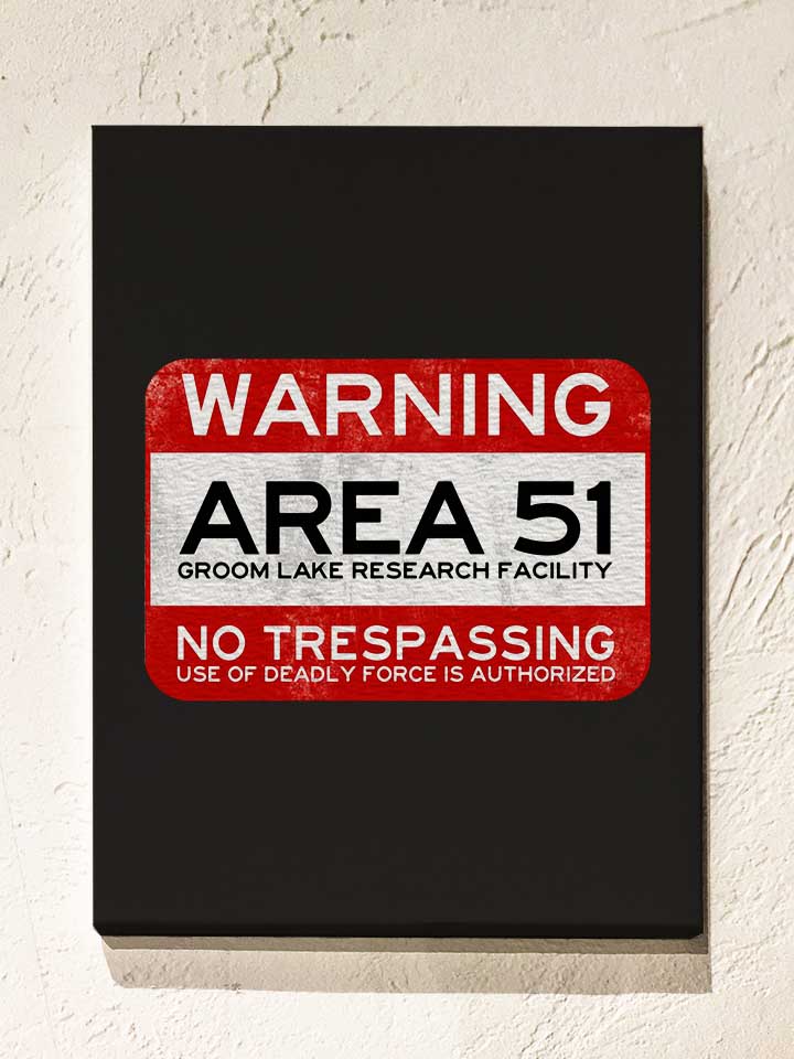 Area 51 Leinwand schwarz 30x40 cm