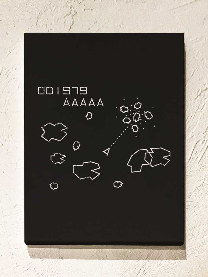 Asteroids Leinwand schwarz 30x40 cm