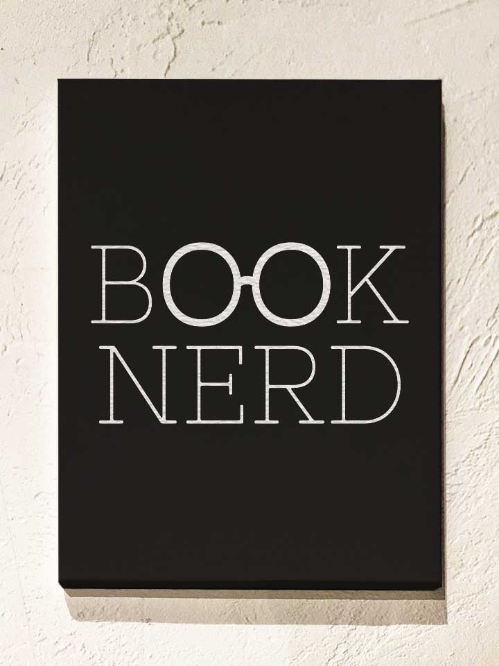 Book Nerd Leinwand schwarz 30x40 cm