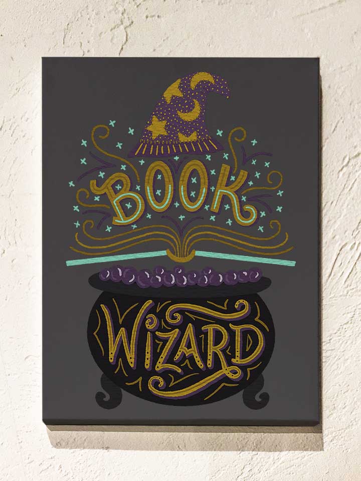 Book Wizard Leinwand dunkelgrau 30x40 cm