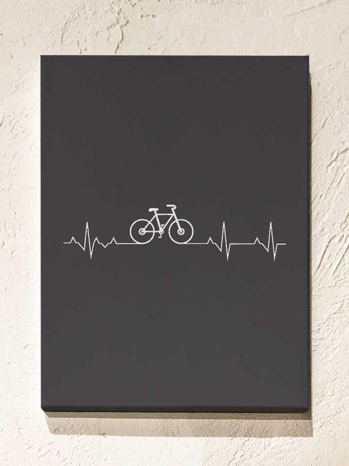 Cycling Lover Heartbeat Leinwand dunkelgrau 30x40 cm