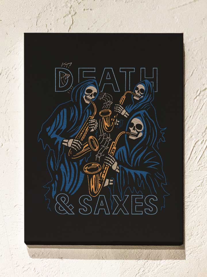 Death And Saxes Leinwand schwarz 30x40 cm