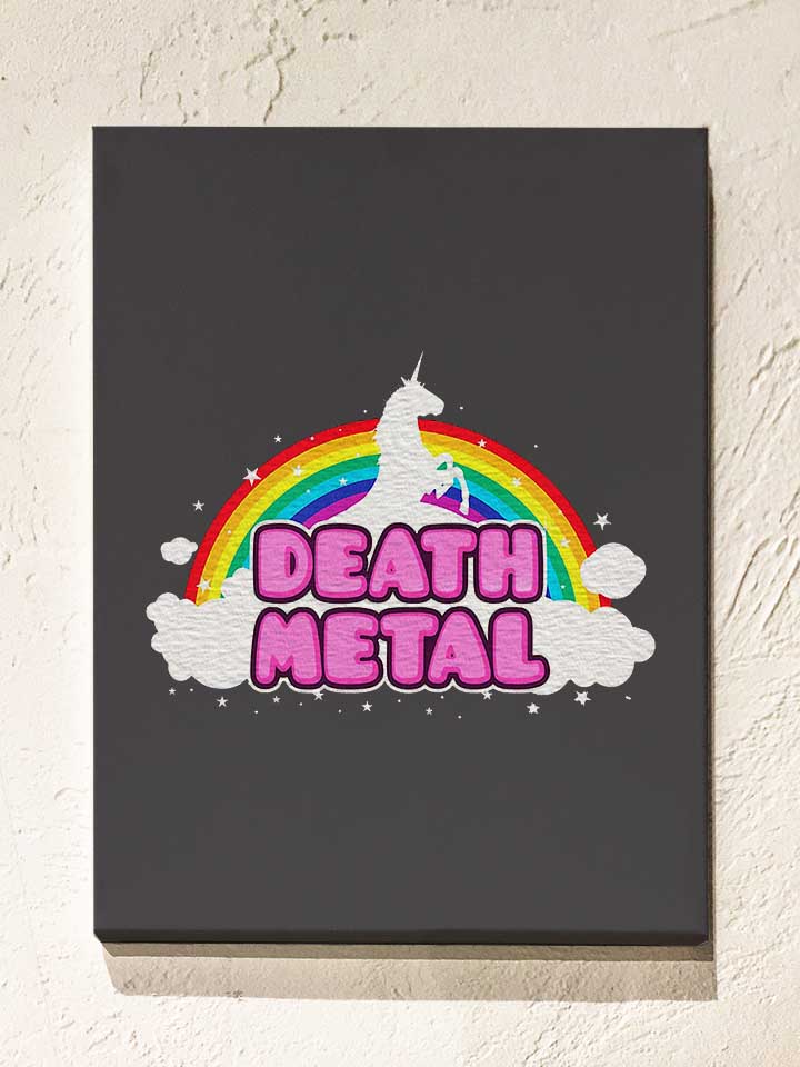 Death Metal Unicorn Leinwand dunkelgrau 30x40 cm