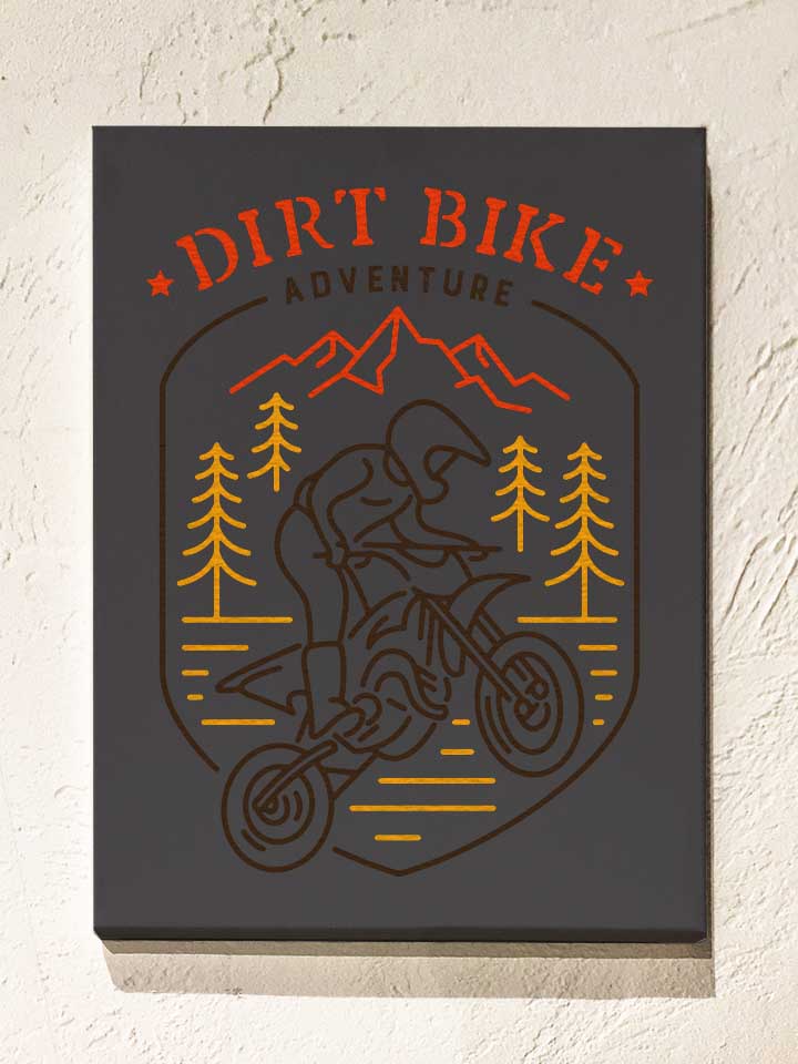 Dirt Bike Adventure Leinwand dunkelgrau 30x40 cm