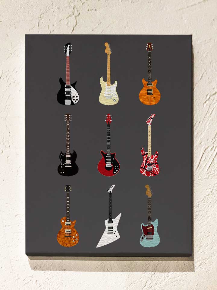 Epic Guitars Of Rock Leinwand dunkelgrau 30x40 cm
