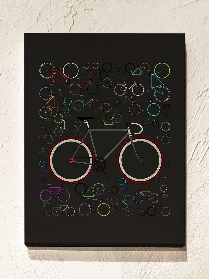 Fixie Bikes Leinwand schwarz 30x40 cm