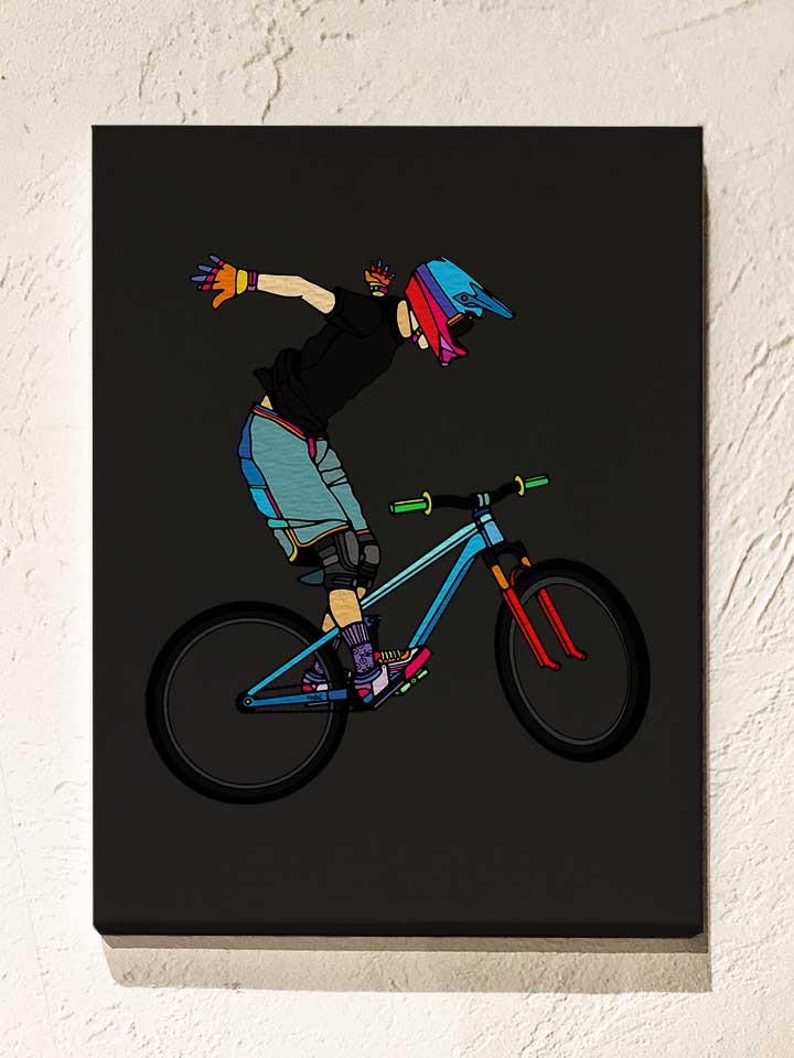 Freeride Bike Leinwand schwarz 30x40 cm