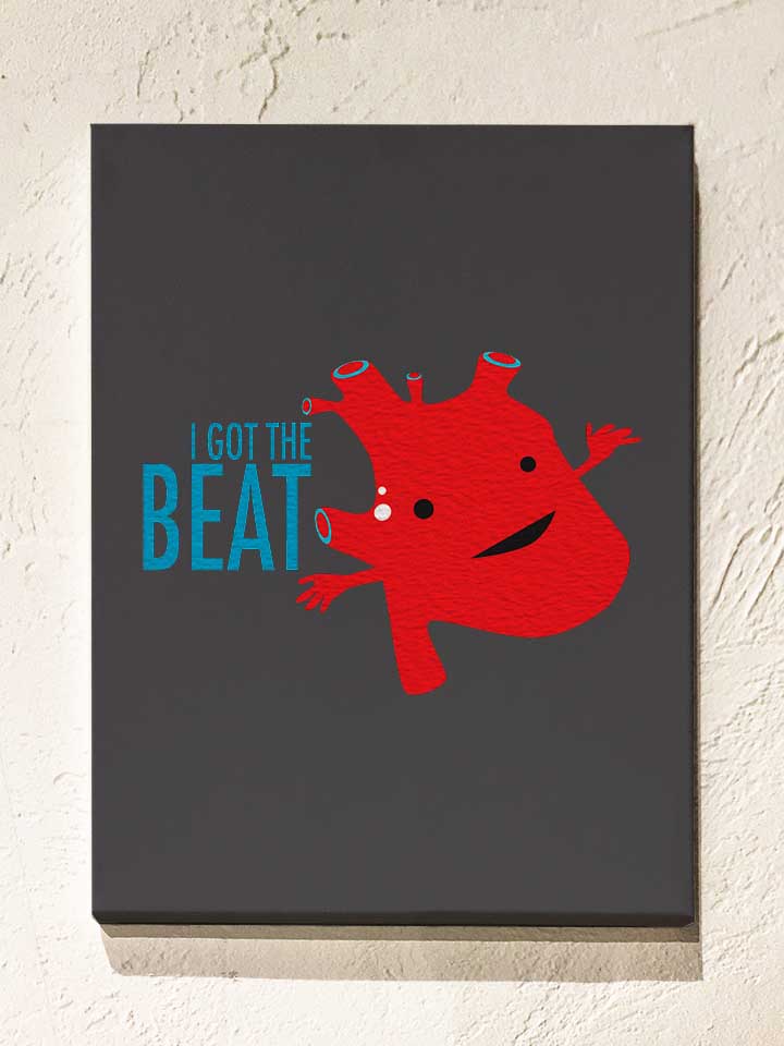 Heart Got The Beat Leinwand dunkelgrau 30x40 cm