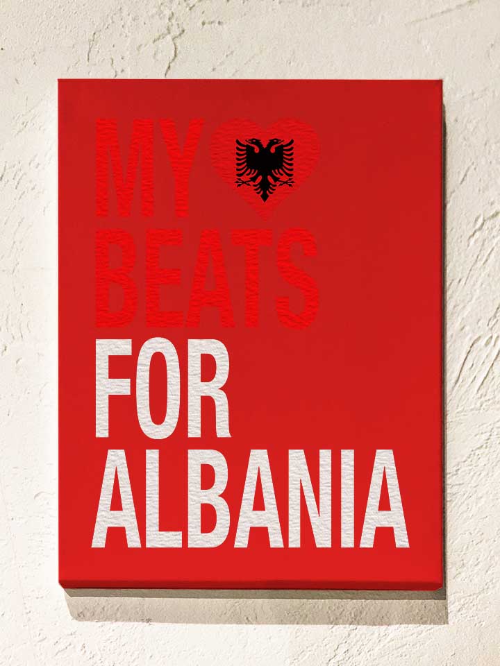 My Heart Beats For Albania Leinwand rot 30x40 cm
