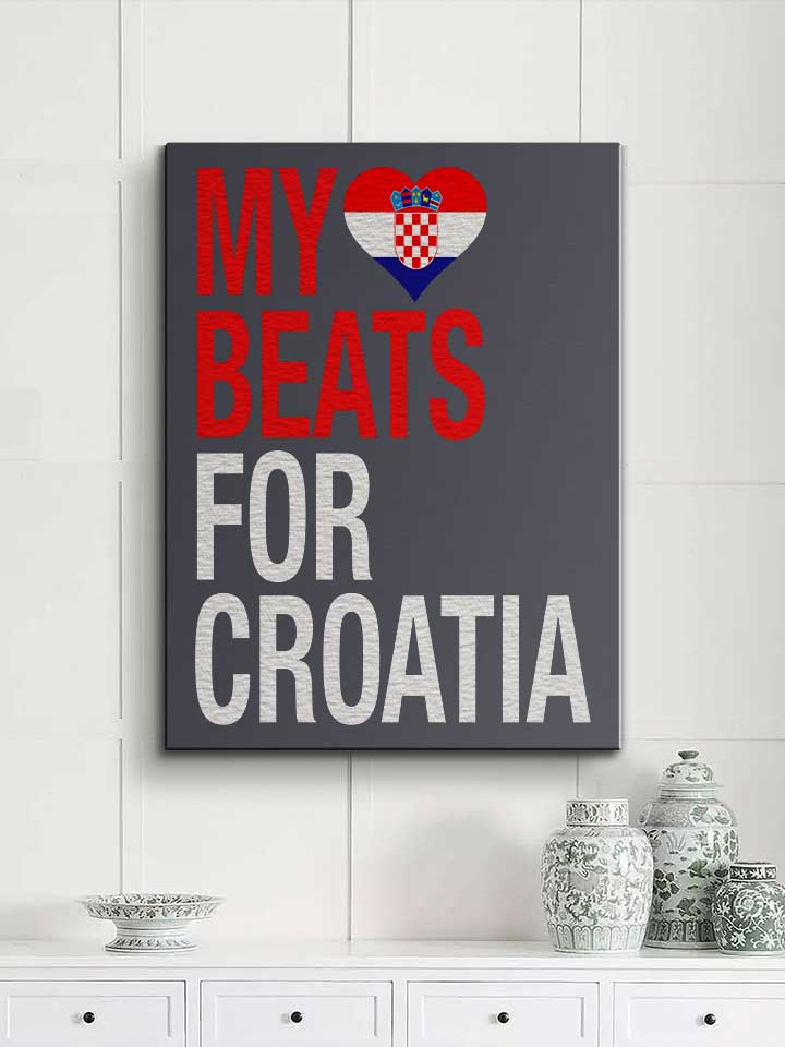 my-heart-beats-for-croatia-leinwand dunkelgrau 2