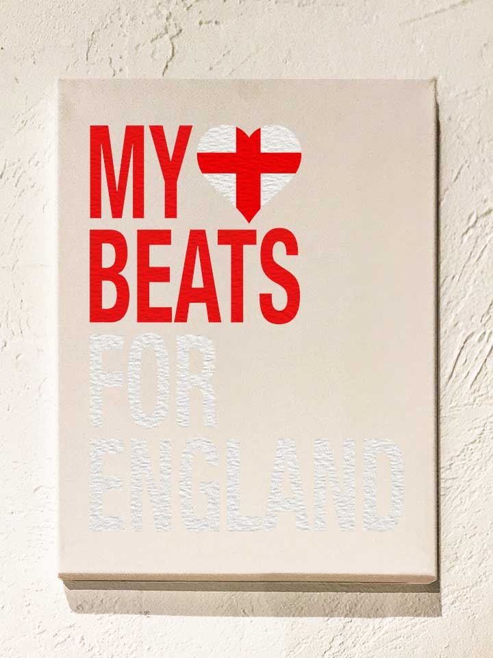 My Heart Beats For England Leinwand weiss 30x40 cm
