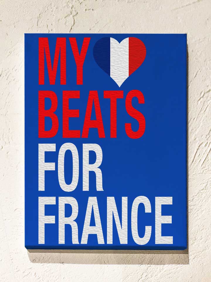 My Heart Beats For France Leinwand royal 30x40 cm