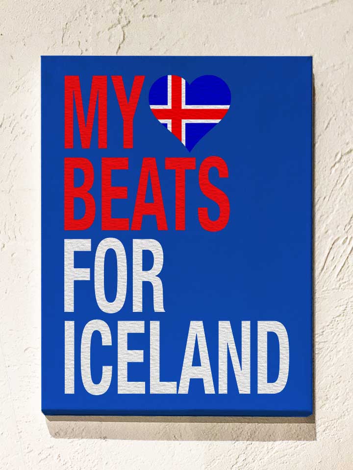 My Heart Beats For Iceland Leinwand royal 30x40 cm