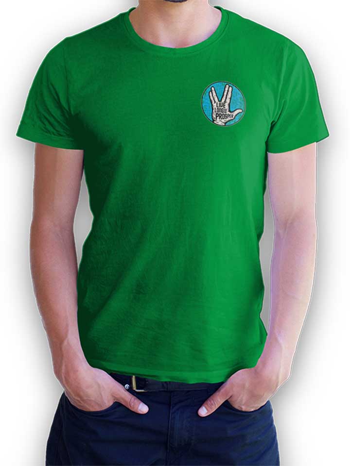 Live Long And Prosper Chest Print T-Shirt green L
