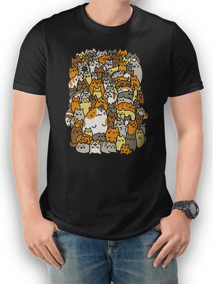 many-cats-t-shirt schwarz 1
