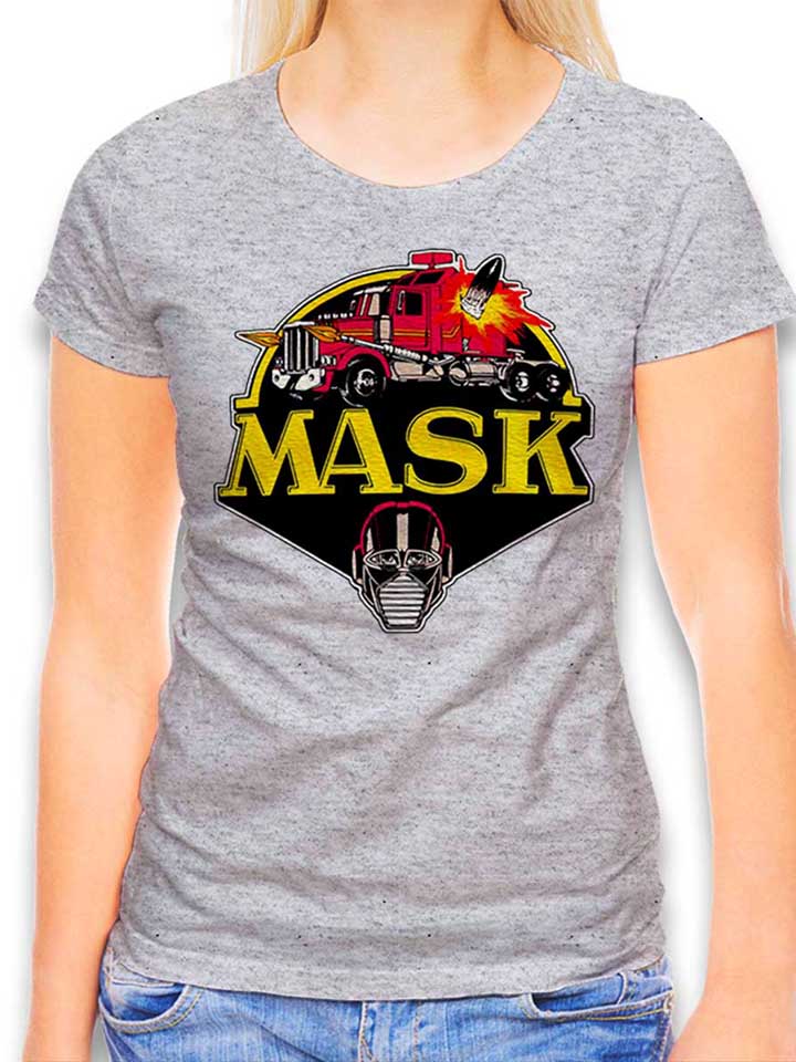 Mask Logo Damen T-Shirt grau-meliert L
