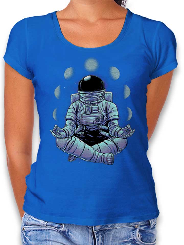 Meditation Yoga Astronaut Camiseta Mujer azul-real L