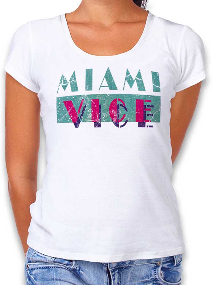 Miami Vice Vintage Camiseta Mujer blanco L