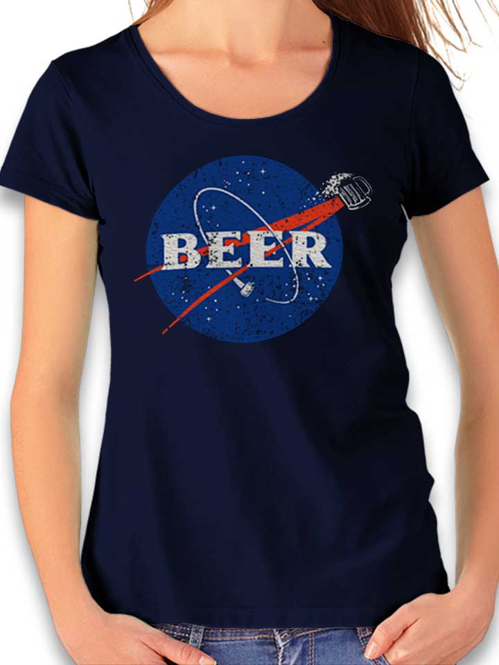 Nasa Beer T-Shirt Femme bleu-marine L