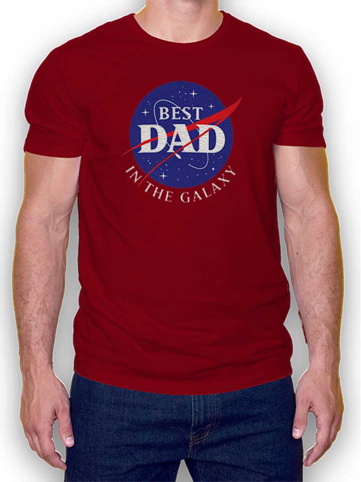 Nasa Best Dad In The Galaxy Camiseta burdeos L
