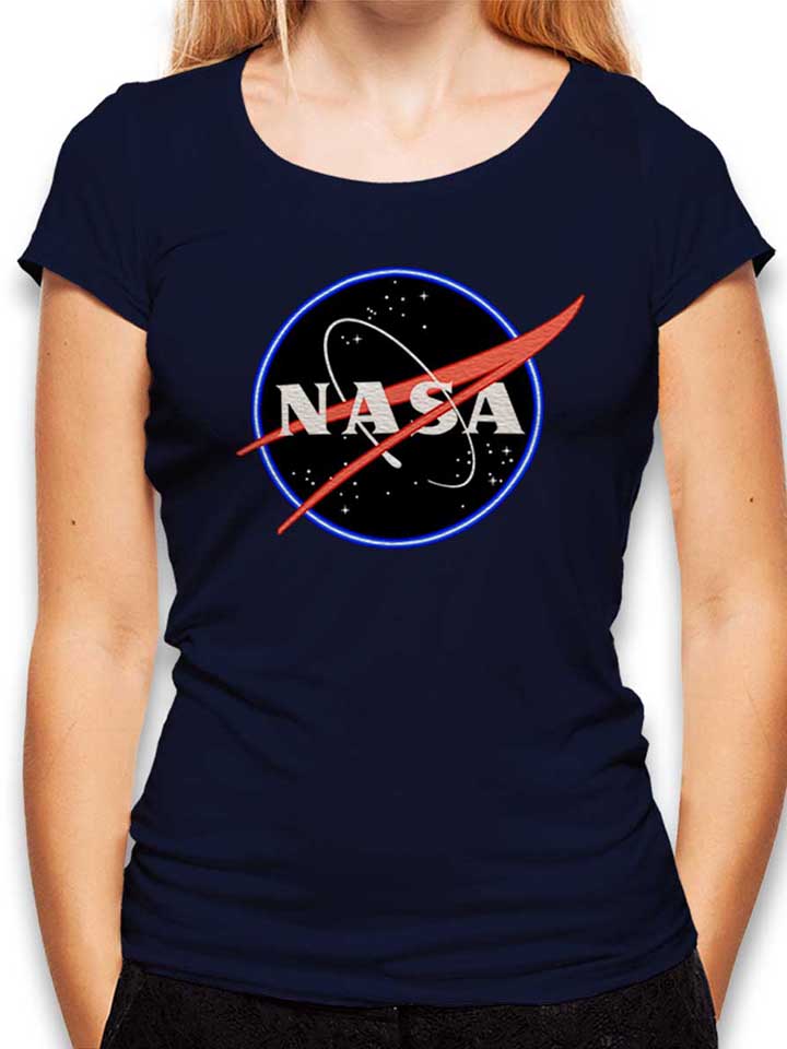 Nasa Black Neon Womens T-Shirt deep-navy L