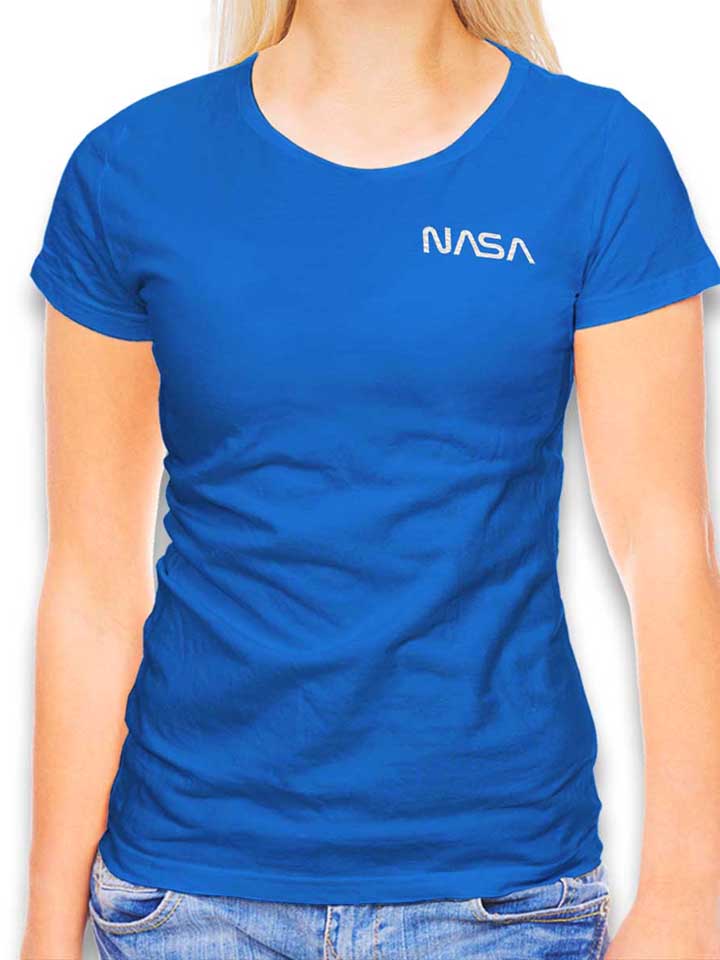 Nasa Chest Print Camiseta Mujer azul-real L