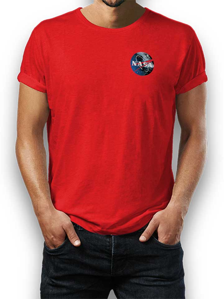 Nasa Death Star Chest Print T-Shirt rouge L
