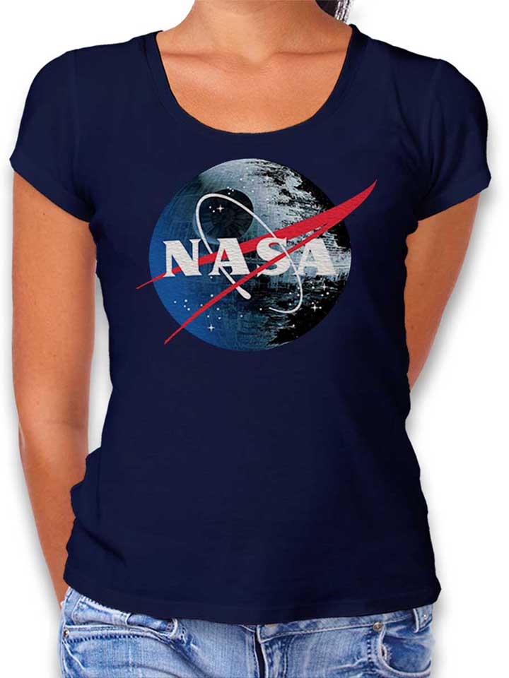 Nasa Death Star Womens T-Shirt deep-navy L