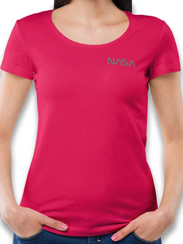 Nasa Grau Chest Print Womens T-Shirt fuchsia L