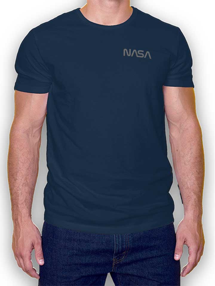 Nasa Grau Chest Print T-Shirt navy L