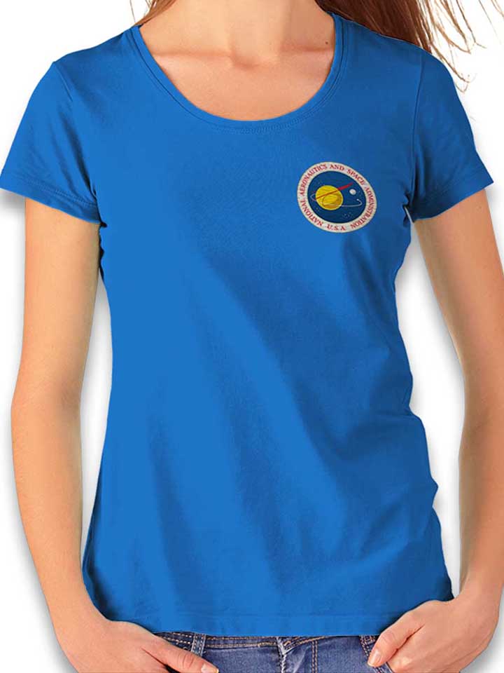 Nasa Logo 3 Chest Print T-Shirt Femme bleu-roi L