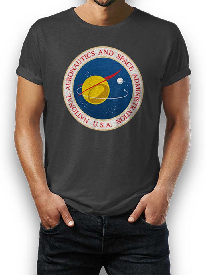 Nasa Logo 3 T-Shirt gris-fonc L