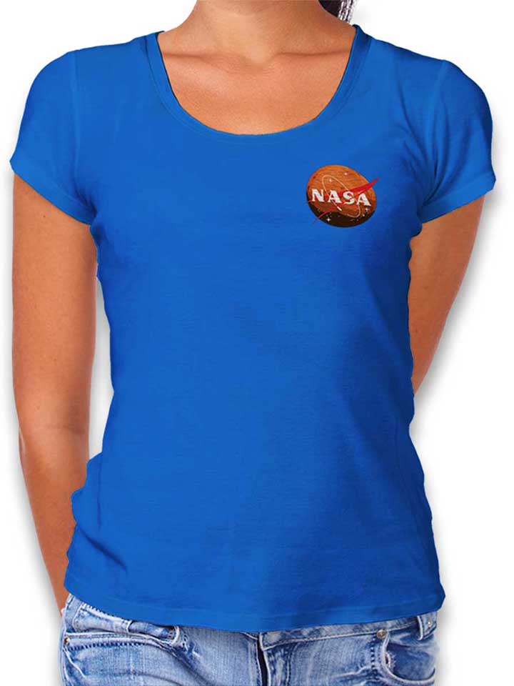 Nasa Mars Chest Print Camiseta Mujer azul-real L