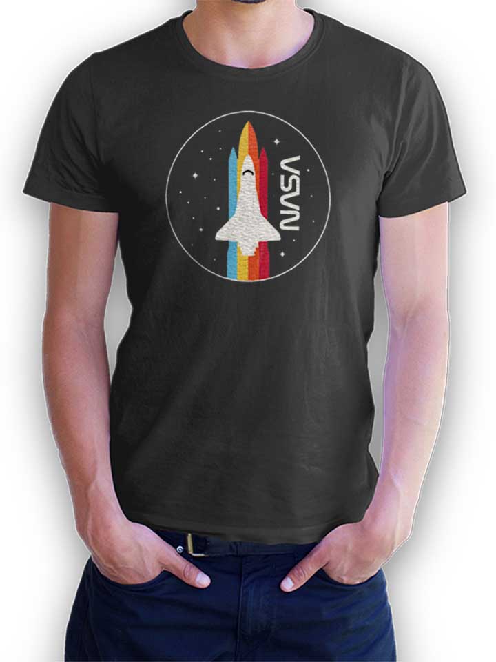 Nasa Retro Spaceship T-Shirt gris-fonc L