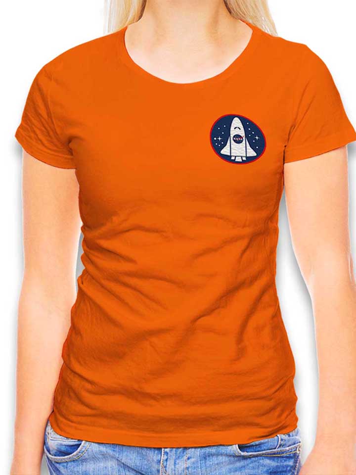 nasa-shuttle-logo-chest-print-damen-t-shirt orange 1