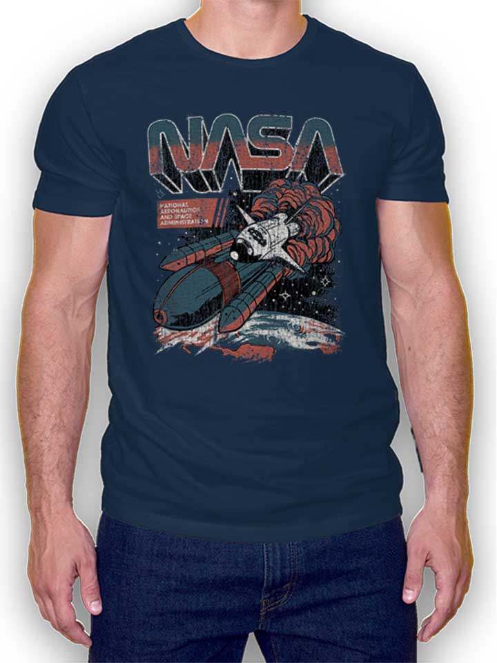 Nasa Space Flight T-Shirt dunkelblau L
